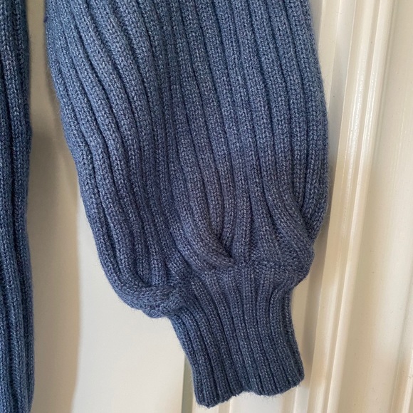 Blue Ribbed Knit Dress - Picture 6 of 6
